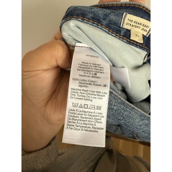 Madewell The Dean Easy Straight Jean Monessen Med Wash Denim Relaxed Fit 25 - Picture 12 of 12